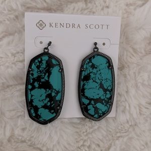 *VINTAGE* Kendra Scott Danielle Earring NWT - Gunmetal Variegated Teal